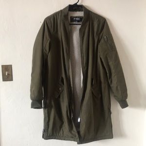 Olive green trench coat